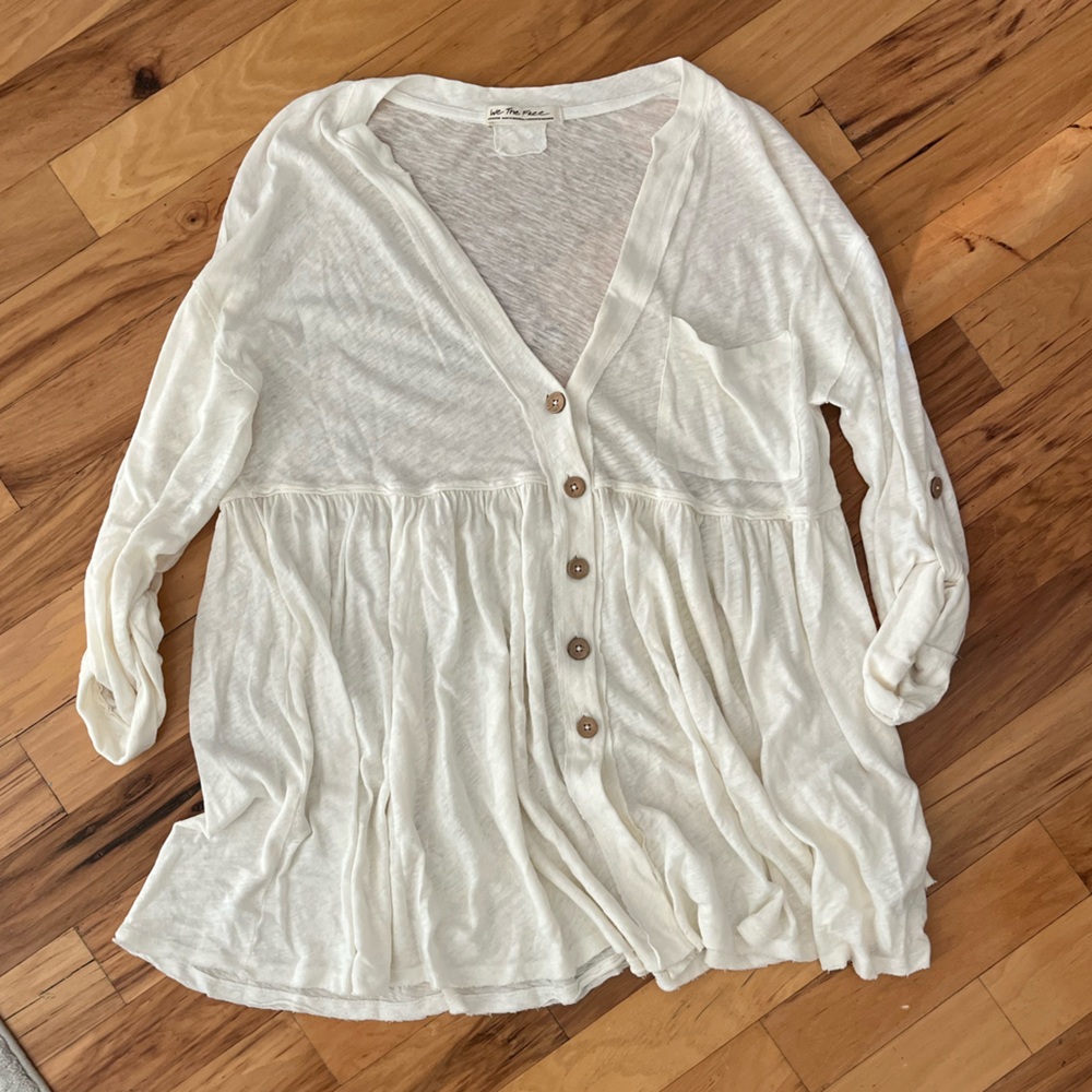 “We the Free” Free People Tunic Top White Size OS